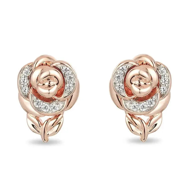 Romantic Rose Gold Bloom Jewelry Set – 4-Piece Collection