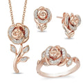 Romantic Rose Gold Bloom Jewelry Set – 4-Piece Collection