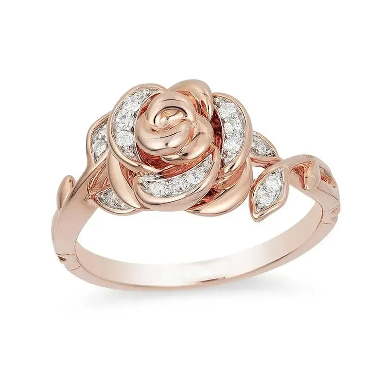 Romantic Rose Gold Bloom Jewelry Set – 4-Piece Collection