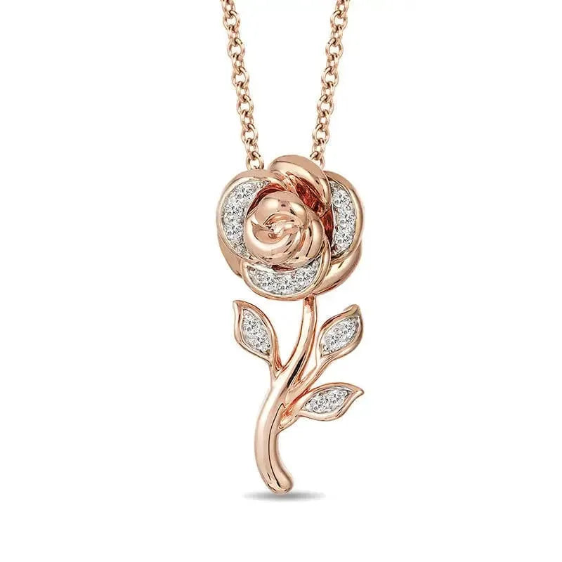 Romantic Rose Gold Bloom Jewelry Set – 4-Piece Collection