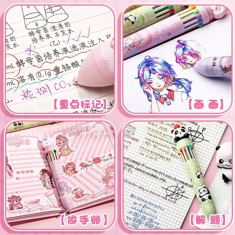 Magic World 12-in-1 Multicolor Ballpoint Pen – Cute Anime Edition