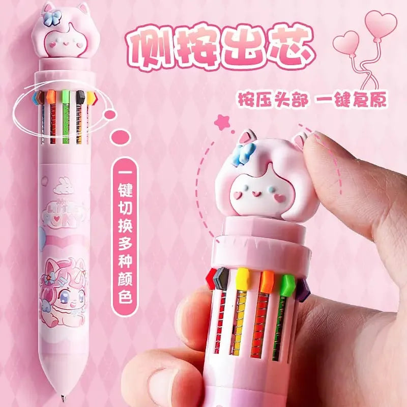 Magic World 12-in-1 Multicolor Ballpoint Pen – Cute Anime Edition